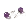Natural Amethyst Stud Earrings G-B075-02P-04-2