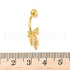 Brass Pave Clear Cubic Zirconia Curved Barbell Bowknot Belly Rings AJEW-L099-01B-G-3