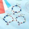 3Pcs 3 Colors Natural Dyed Yellow Jade Gemstone Round Beads & Glass Seed Beads Bracelets BJEW-MZ00180-1