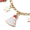 Christmas Tree Santa Claus Alloy Enamel Charm Bracelets BJEW-TA00491-3