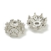 Rack Plating Brass Micro Pave Clear Cubic Zirconia Bead Caps KK-K386-09C-P-2