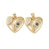 Brass with Cubic Zirconia Pendants KK-G453-09G-2
