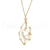 304 Stainless Steel Empty Macrame Pouch Pendant Singapore Chain Necklace Making NJEW-JN05283-02-2