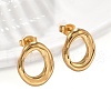 304 Stainless Steel Chunky Oval Studs Earrings for Women EJEW-K306-28G-3