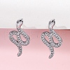 Brass Clear Cubic Zirconia Hoop Earrings EJEW-Q014-36P-4
