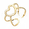 304 Stainless Steel Heart Open Cuff Ring RJEW-T023-19G-3