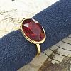 Mother's Day Rings Oval Brass Cuff Rings for Women RJEW-G337-06-2