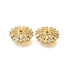 Flower Brass Clear Cubic Zirconia Bead Caps KK-V008-03G-2