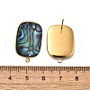 304 Stainless Steel Pave Natural Paua Shell Stud Earring Findings STAS-Z125-08G-3