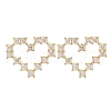 Heart Rack Plating Brass with Clear Cubic Zirconia Stud Earrings for Women EJEW-G409-04G-2