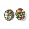 Assembled Synthetic Gold Line Peridot and Imperial Jasper Cabochons G-D0006-G03-10-2