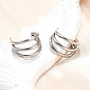 Non-Tarnish 304 Stainless Steel C-shape Stud Earrings EJEW-G298-13A-P-1