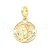 Brass Clear Cubic Zirconia European Dangle Pendants KK-D325-28G-01-1