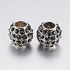 Alloy Rhinestone European Beads PALLOY-F200-03G-1