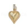 Brass Micro Pave Clear Cubic Zirconia Pendants KK-B138-04G-1