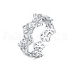 925 Sterling Silver Micro Pave Cubic Zirconia Cuff Rings WG9280B-01-2