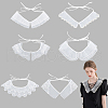  6Pcs 6 Style White Embroidered Organdy Collar AJEW-NB0004-01-2