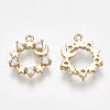 Brass Cubic Zirconia Charms X-KK-S348-310-2