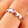 Mother's Day Rings Heart Alloy Pave Cubic Zirconia Finger Rings for Women FS-WGA8193-03-2