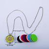 Alloy Hollow Flower Diffuser Locket Pendant Necklaces with Colorful Aromatherapy Tablets Inside KZ2025-4