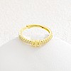 Adjustable Brass Micro Pave Clear Cubic Zirconia Finger Rings for Women FS-WG712C8-23-1
