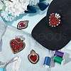 GOMAKERER 8Pcs 4 Style Sacred Heart Glass Rhinestone Appliques PATC-GO0001-03-2