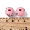 Mother's Day Theme Printed Wood European Beads WOOD-F016-13-3