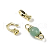 Natural Green Aventurine with Brass Fold Over Clasps G-G141-03G-10-2