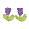 Tulip Flower Shape Polyester Knitted Appliques PATC-WH0005-12F-1