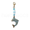 Ocean Theme Alloy Charm & Glass Beads Pendant Decorations HJEW-JM03158-08-2