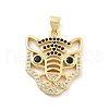 Brass Micro Pave Cubic Zirconia Pendants KK-Z098-22G-1