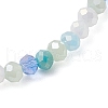 2Pcs 2 Colors Electroplate Faceted Rondelle Glass Beaded Stretch Bracelet Sets BJEW-JB10798-5
