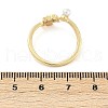 Brass Micro Pave Cubic Zirconia and Shell Pearl Cuff Rings RJEW-D318-01G-5