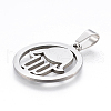 304 Stainless Steel Pendants with 201 Stainless Steel Clasp STAS-I086-04P-12-2