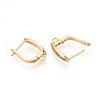 Brass Micro Pave Cubic Zirconia Hoop Earring Finding KK-N261-38G-2