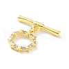 Rack Plating Brass Micro Pave Clear Cubic Zirconia Toggle Clasps KK-P247-13G-2
