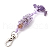 Glass Wishing Bottle inside Chakra Gemstone Chip Pouch Pendant Decorations HJEW-JM01910-5