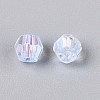 Transparent Spray Painted Glass Beads EGLA-N018-4mm-05-3
