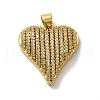 Rack Plating Brass Micro Pave Clear Cubic Zirconia Pendants KK-R158-12G-1