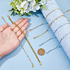 6Pcs Brass & 304 Stainless Steel Link Baseball Cap Chain AJEW-HS00002-3