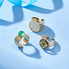 Unicraftale 3Pcs 3 Styles 304 Stainless Steel Open Cuff Finger Ring Cabochon Settings STAS-UN0059-66G-2