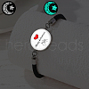 Luminous Alloy Glass Flat Round Link Bracelets WG46F56-07-1