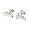 Non-Tarnish Cute Little Animal Theme 304 Stainless Steel Stud Earrings EJEW-B041-02F-P-1