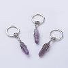 Natural/Synthetic Mixed Stone Pointed Keychain KEYC-E023-08-2