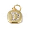 Rack Plating Brass Micro Pave CLear Cubic Zirconia Charms KK-E110-14G-D-1