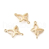 Rack Plating Brass Micro Pave Clear Cubic Zirconia Connector Charms KK-E081-04G-2