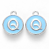 Platinum Plated Alloy Enamel Charms ENAM-S118-04Q-P-1