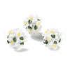 Luminous Polymer Clay Rhinestone Floral Ball Beads CLAY-U002-01F-2
