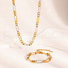 Stainless Steel Oval Link Chain Necklaces & Bracelets Set for Women GS2398-1-1