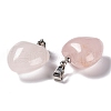 Natural Rose Quartz Pendants X-G-I311-A13-3